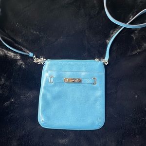 Coach Crossbody handbag Turquoise Blue color